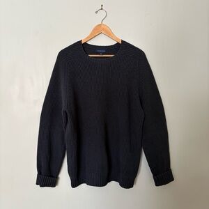 Lands' End Charcoal Heavy Knit Sweater - 100% Cotton - Made in Hong Kong